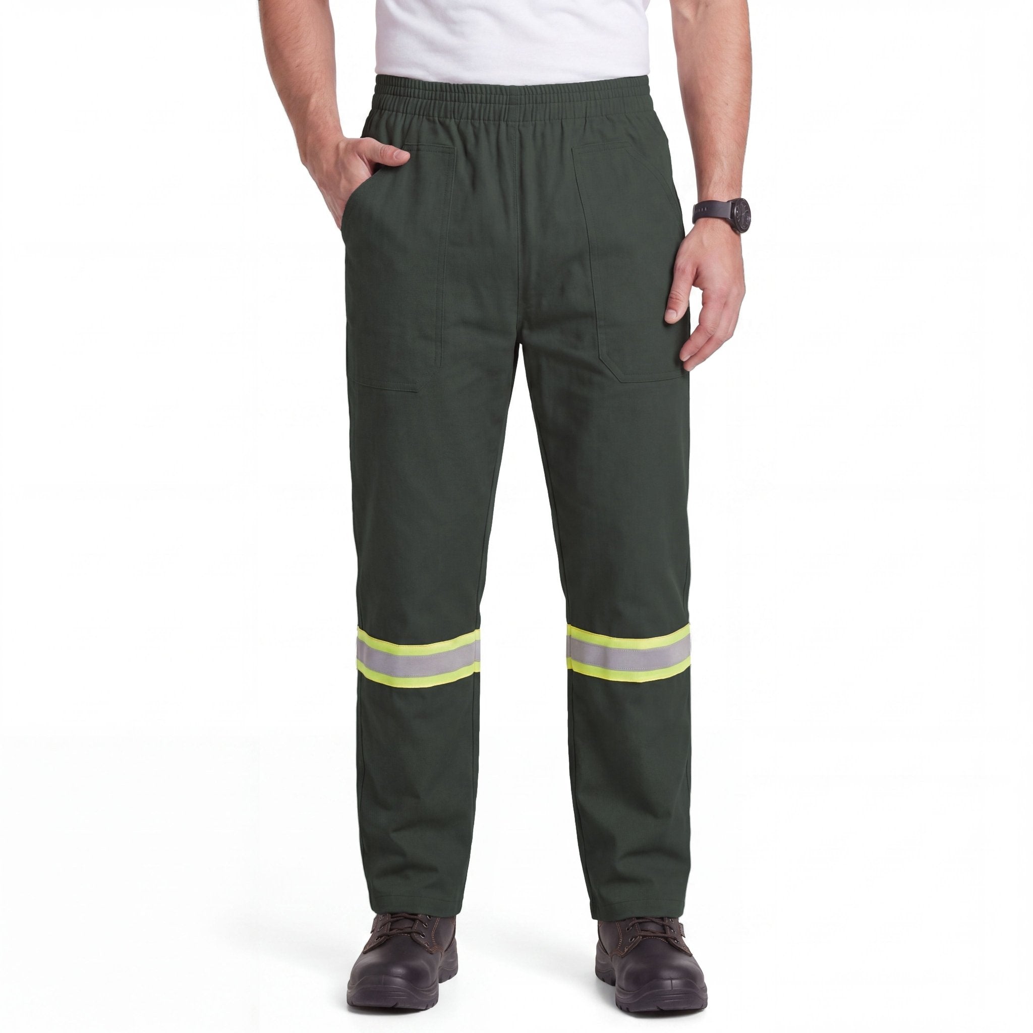 Calça de Brim com Faixa Refletiva - Cintura em elástico - Mapa Uniformes