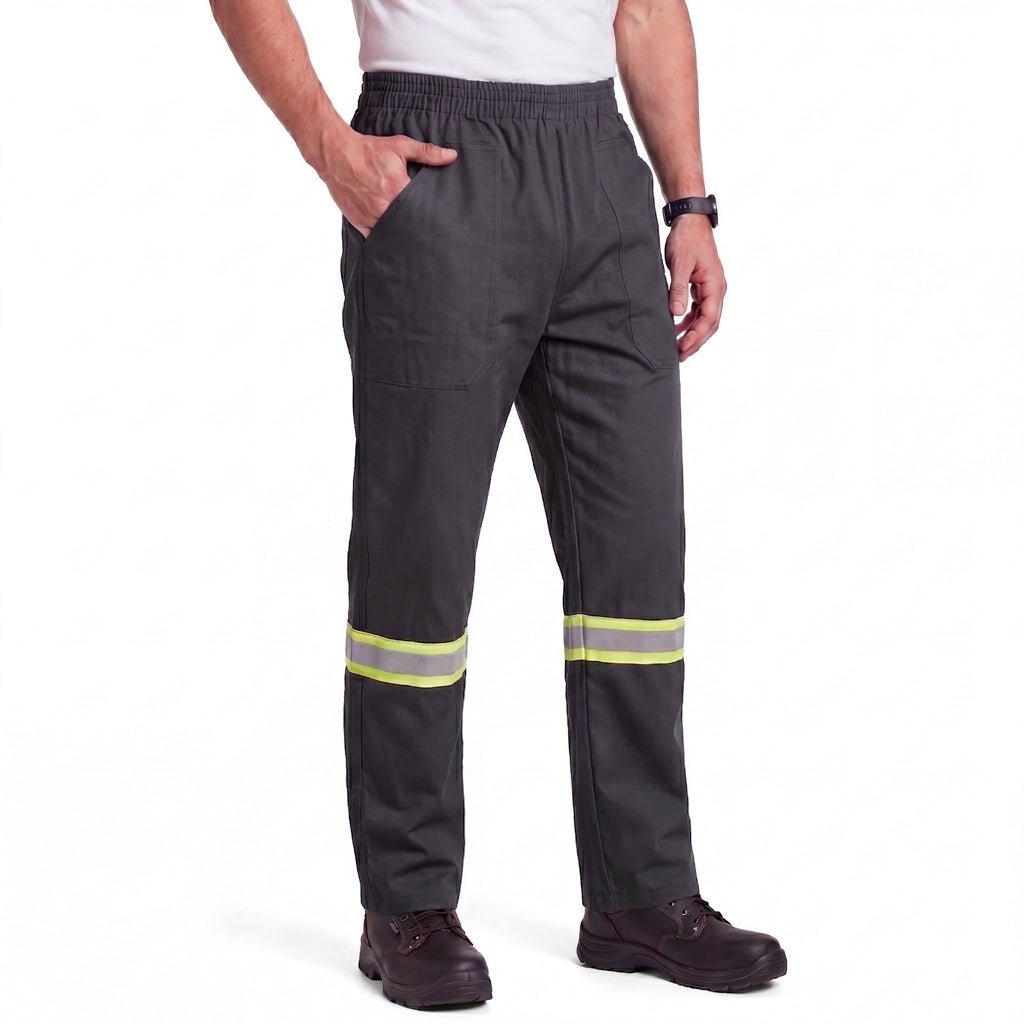Calça de Brim com Faixa Refletiva - Cintura em elástico - Mapa Uniformes