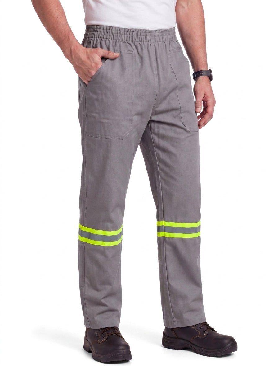 Calça de Brim com Faixa Refletiva - Cintura em elástico - Mapa Uniformes