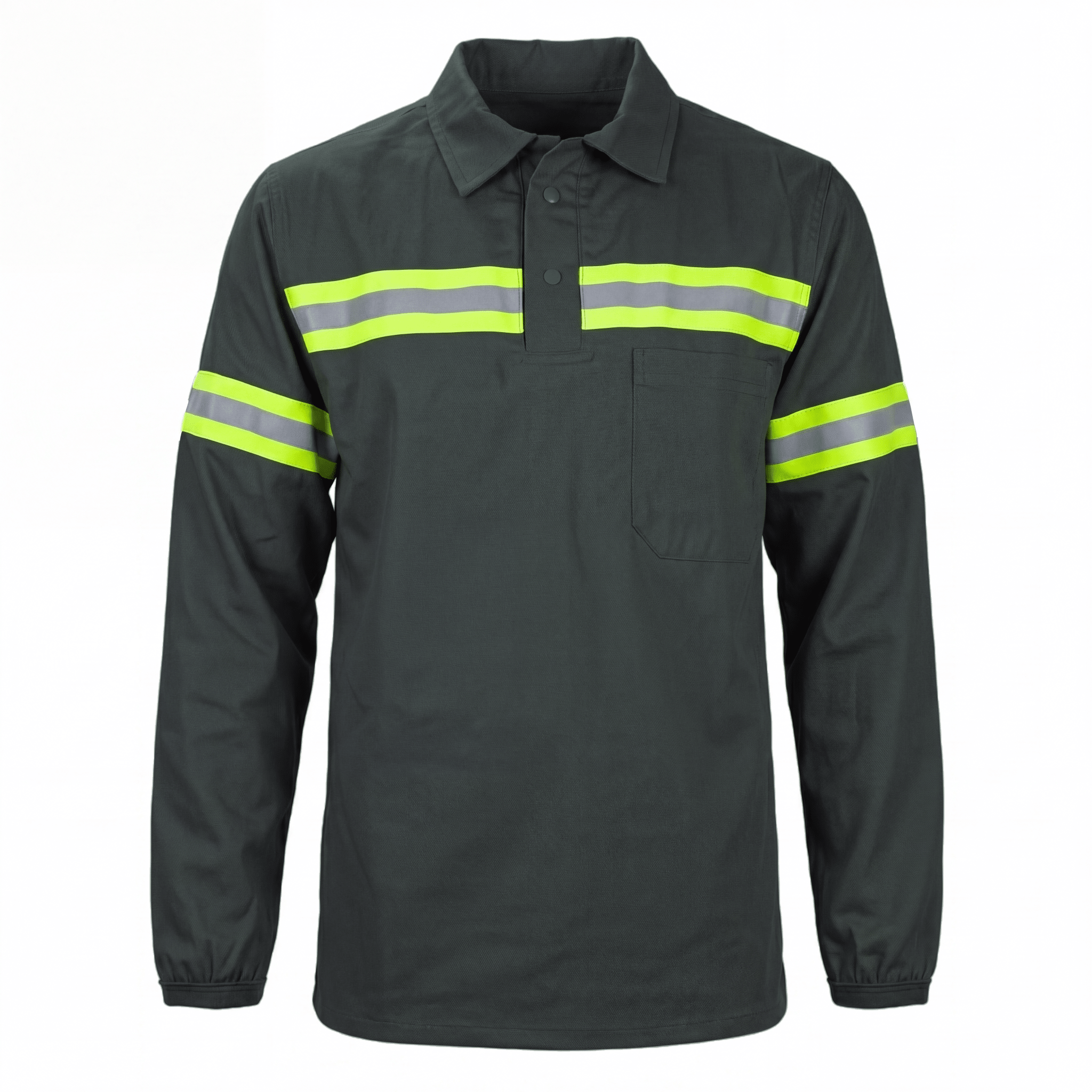 Camisa de Brim com Faixa Refletiva - Manga Longa - Mapa Uniformes