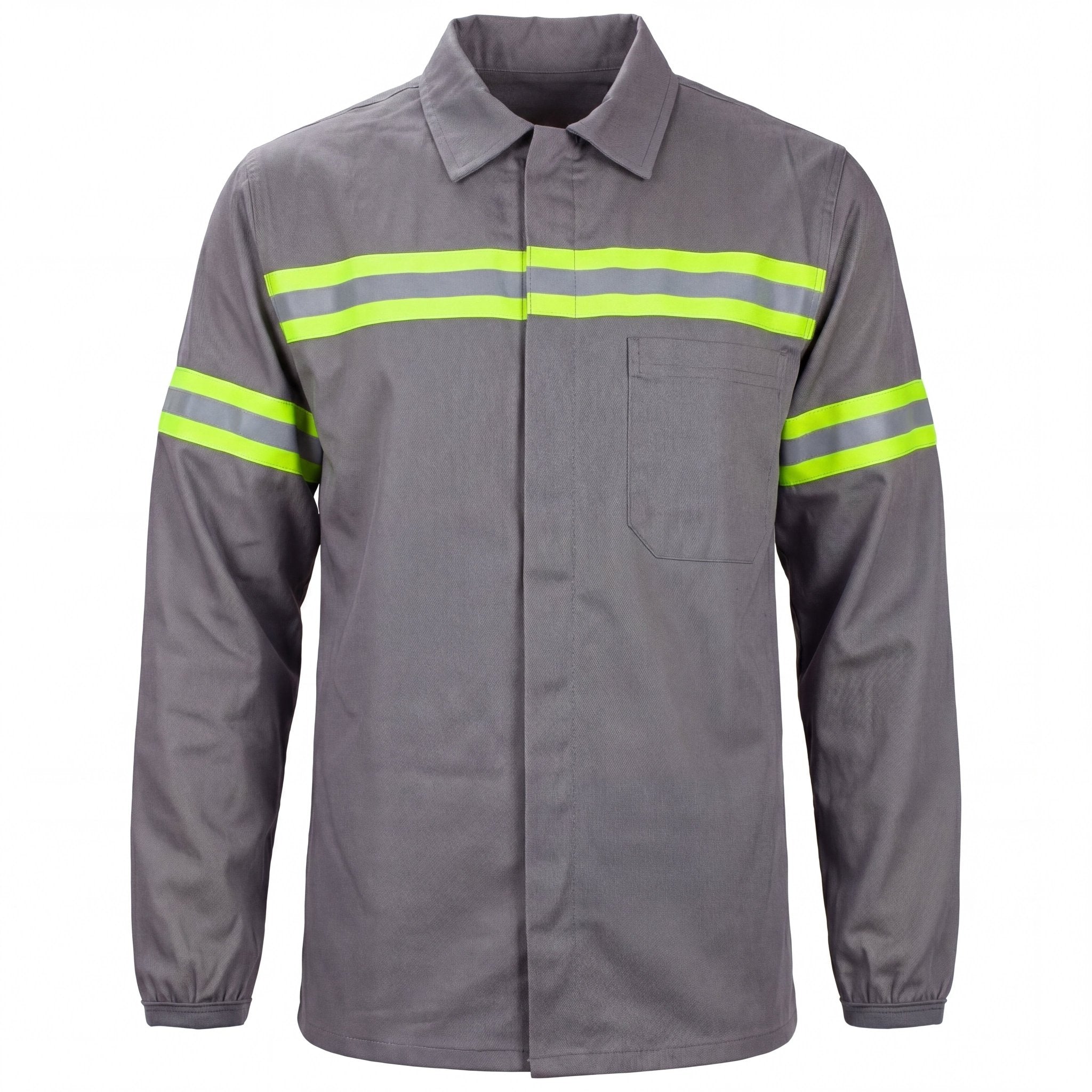 Camisa de Brim Manga Longa Abotoada Refletiva - Mapa Uniformes
